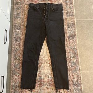 Denim Forum Yoko High Rise Slim, Black Wash Jeans